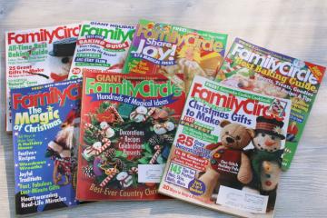catalog photo of 1990s vintage Family Circle Christmas magazines lot, baking, holiday recipes, ads! 